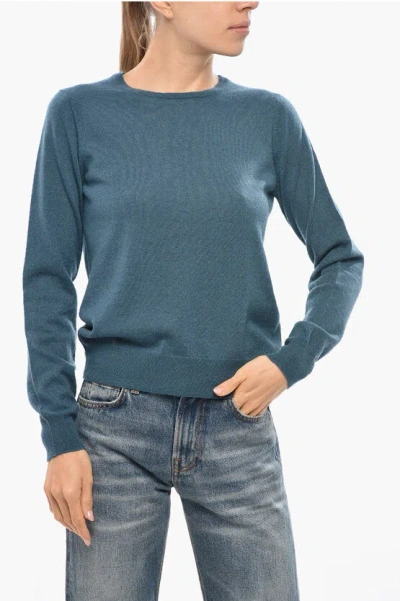 Malo Crew Neck Cashmere Blend Sweater In Blue
