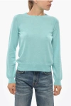 Malo Crew Neck Cashmere Blend Sweater In Blue