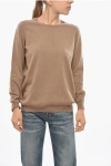 Malo Crew Neck Cashmere Blend Sweater In Brown