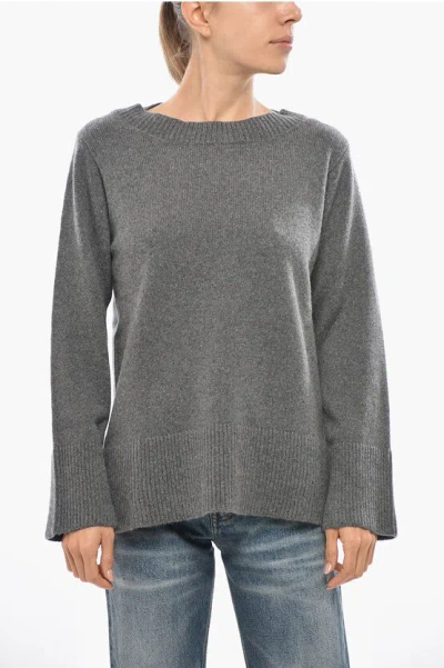 Malo Crew Neck Cashmere Blend Sweater In Gray
