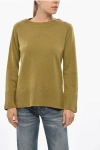 Malo Crew Neck Cashmere Blend Sweater In Green