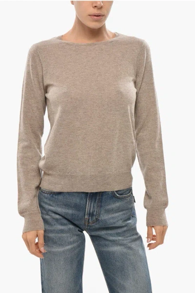 Malo Crew Neck Cashmere Blend Sweater In Neutral