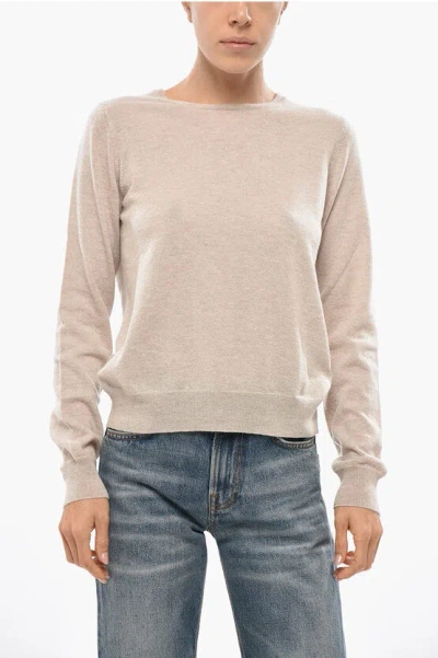 Malo Crew Neck Cashmere Blend Sweater In Neutral