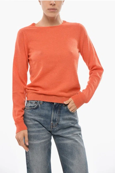 Malo Crew Neck Cashmere Blend Sweater In Orange