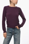 Malo Crew Neck Cashmere Blend Sweater In Purple