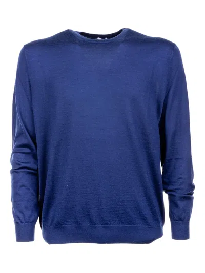 Malo Crew-neck Cotton Sweater In Blue