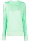 Malo Crew-neck Fine-knit Jumper In Grün