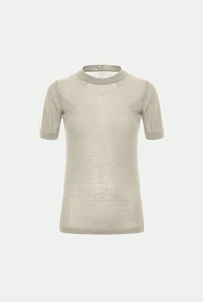 Malo Crew Neck In Luxury Cashmere In Neutral