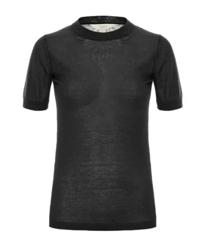 Malo Crew Neck In Luxury Cashmere In Black