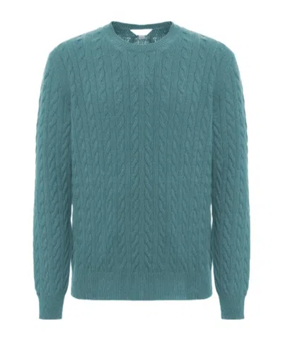 Malo Crew Neck In Luxury Cashmere In Green