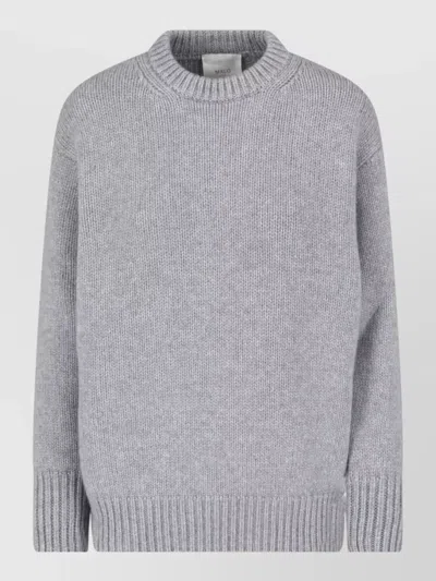 Malo Crew Neck Knit Long Sleeve Top In Animal Print