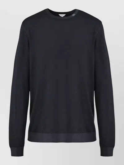 Malo Crew Neck Knitted Sweater Long Sleeves In Black