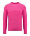 Malo Crew Neck Knitted Sweater In Pink