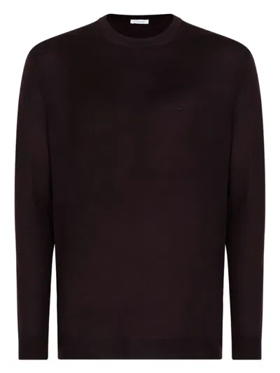 Malo Crew-neck Long-sleeve Sweater In Brown