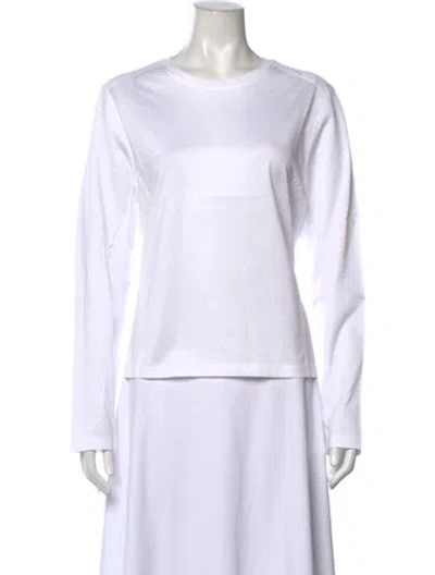Pre-owned Malo Crew Neck Long Sleeve T-shirt In White