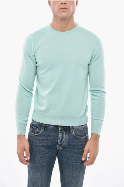 Malo Crew Neck Pure Cashmere Sweater In Blue