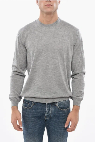 Malo Crew Neck Pure Cashmere Sweater In Gray