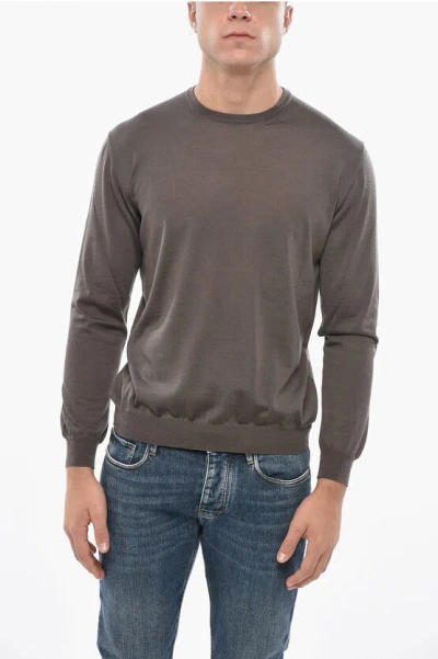 Malo Crew Neck Pure Cashmere Sweater In Brown
