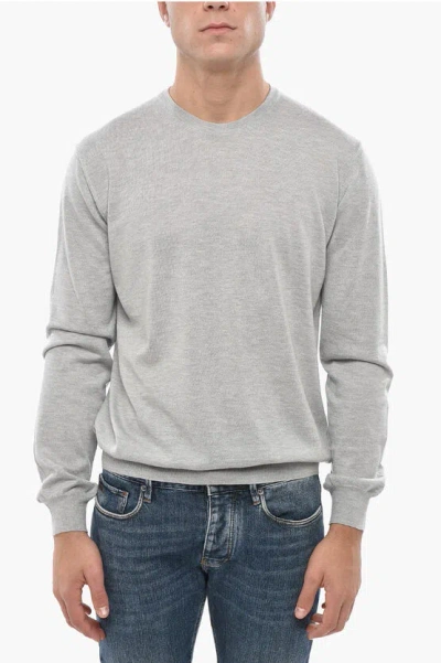 Malo Crew Neck Pure Cashmere Sweater In Gray