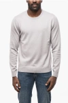 Malo Crew Neck Pure Cashmere Sweater In White