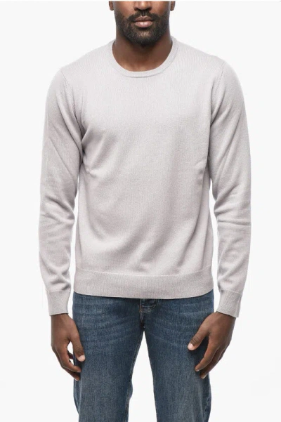 Malo Crew Neck Pure Cashmere Sweater In White