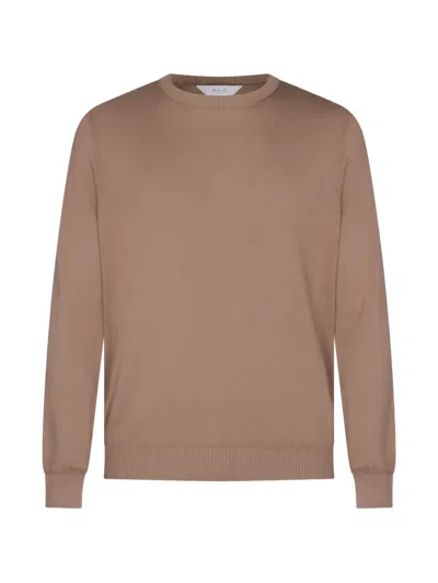 Malo Crew-neck Sweater In Brown