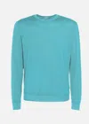 Malo Man Sweater Turquoise Size 46 Virgin Wool