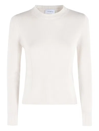 Malo Crew-neck Sweater In White
