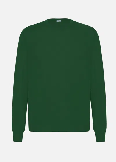 Malo Crew-neck Sweatshirt In Cashmere In Green