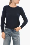 Malo Crew Neck Wool And Cashmere Sweater In Blue