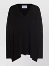 Malo Crewneck Knitwear Asymmetric Hem In Black