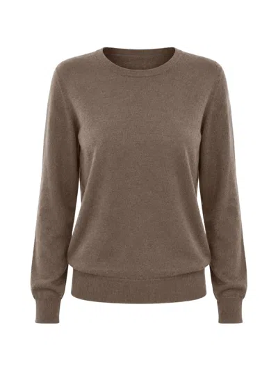 Malo Crew-neck Long-sleeve Sweater In Brown