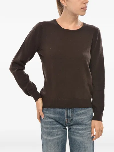 Malo Crew-neck Long-sleeve Sweater In Brown