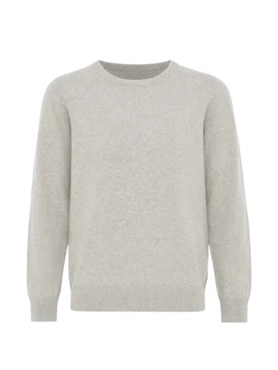 Malo Crew-neck Long-sleeve Sweater In Gray