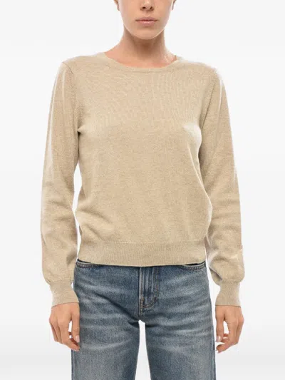 Malo Crew-neck Long-sleeve Sweater In Brown