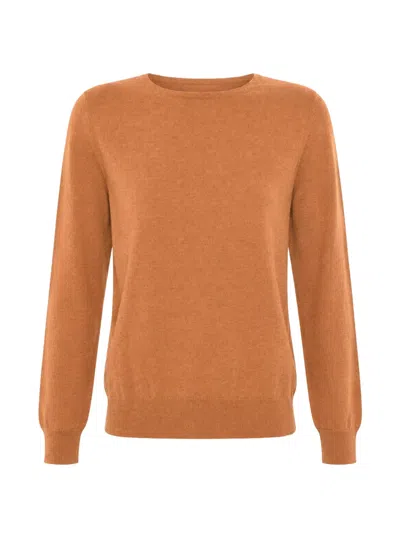 Malo Crew-neck Long-sleeve Sweater In Orange
