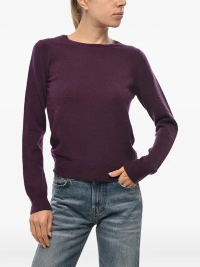 Malo Crew-neck Long-sleeve Sweater In Purple