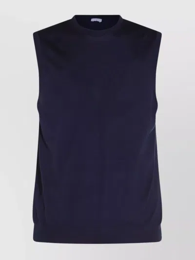 Malo Crewneck Sleeveless Ribbed Hem Knitwear In Grey