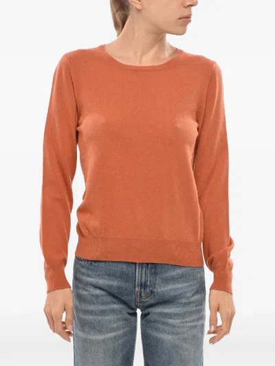Malo Crew-neck Sweater In Orange