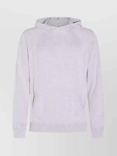 Malo Crewneck Sweater With Hood And Pockets In White
