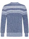 Malo Crewneck Sweater With Terry-effect Melange Knit In Blue