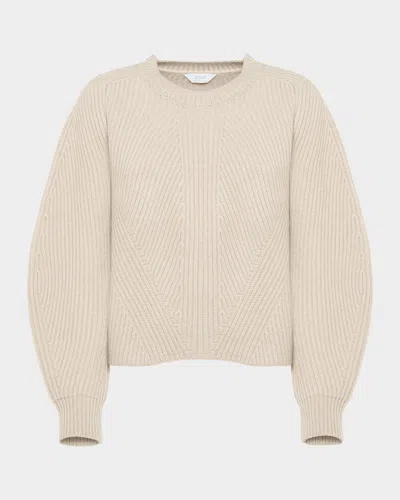 Malo Dafne Cashmere Rib Crewneck Sweater In Neutral