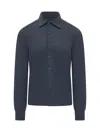 Malo Dark Blue Regular Solid Shirt In Dark Blue