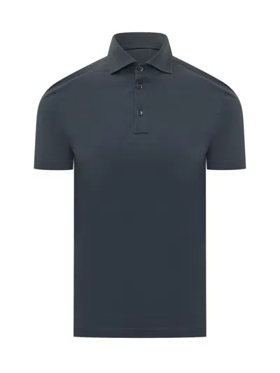 Malo Dark Blue Solid Shirt Collar Polo