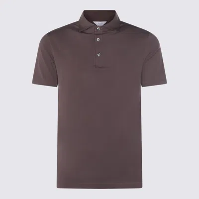 Malo Dark Brown Cotton Polo Shirt In Multi