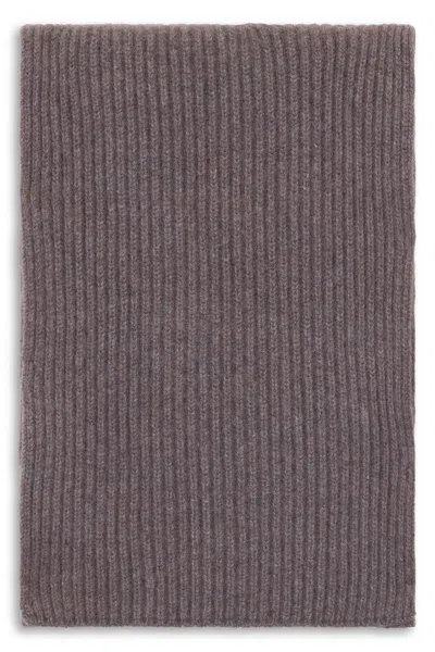 Malo Dark Gray Scarf With Elegant Texture In Brown