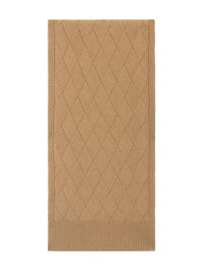 Malo Diamond-pattern Scarf In Brown