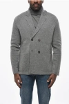 Malo Double-breasted Wool And Cashmere Cardigan In Gray