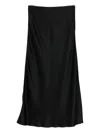 Malo Draped Midi Skirt In Black
