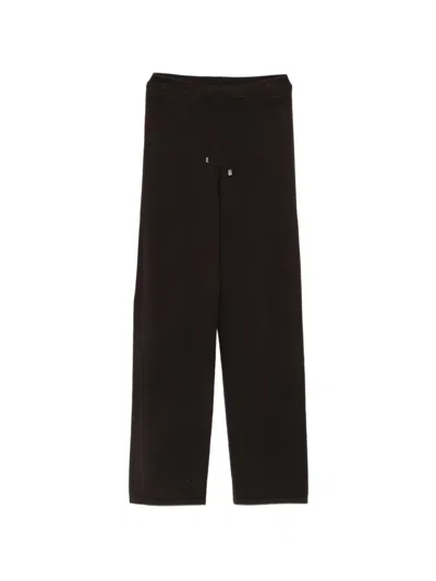 Malo Drawstring Knitted Trousers In Black